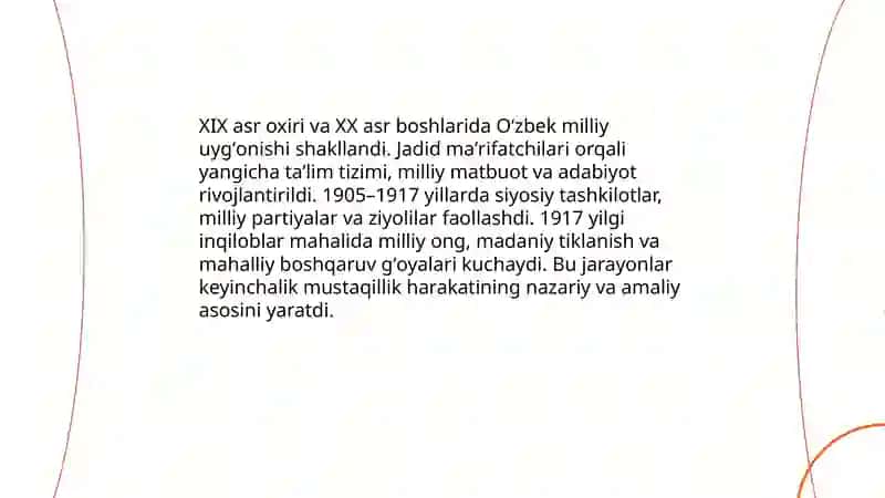 OʻZBEKISTON Mustaqillikka erishish arafasida 4