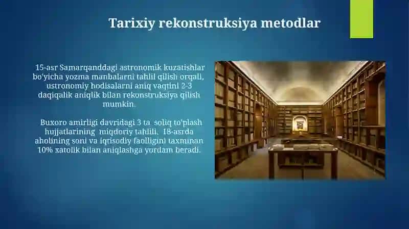 Tarixiy tadqiqotlarning maxsus usullari va miqdoriy usullari 4