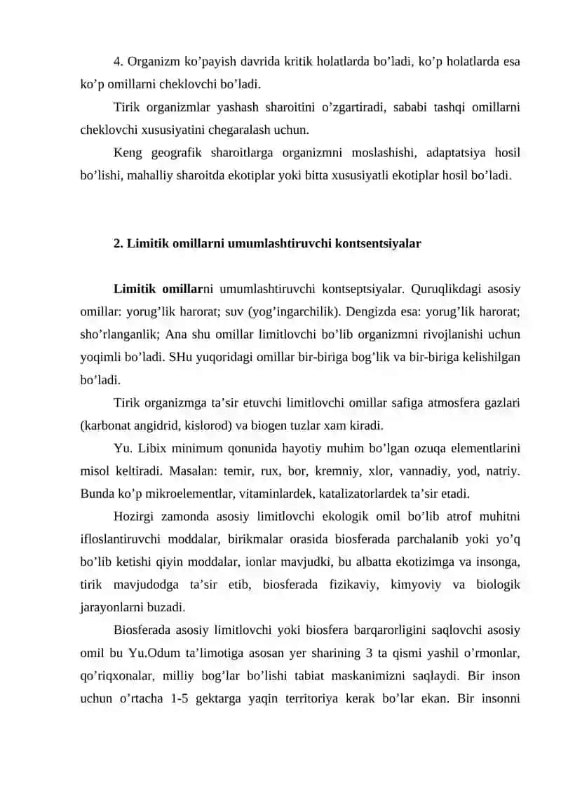 Ekologik qonunlar va ularning xususiyatlari 4