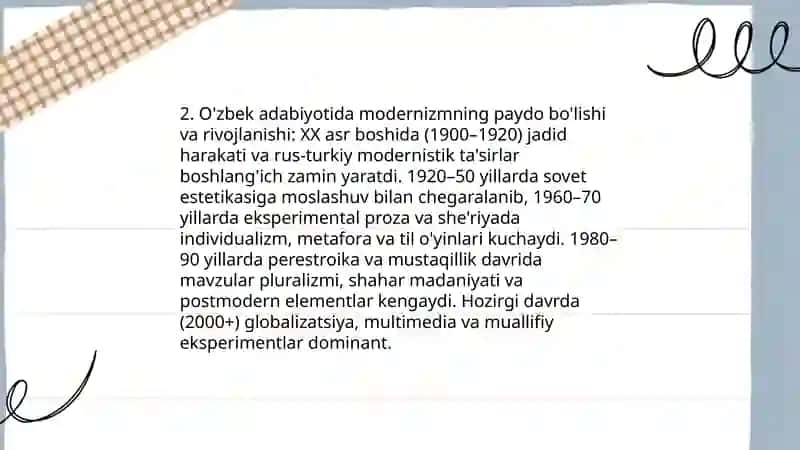 Hozirgi adabiy jarayon va modernizm 4