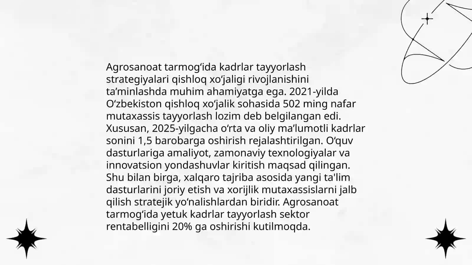 Qishloq xo'jaligida malakali kadrlar tayyorlash tizimi 4