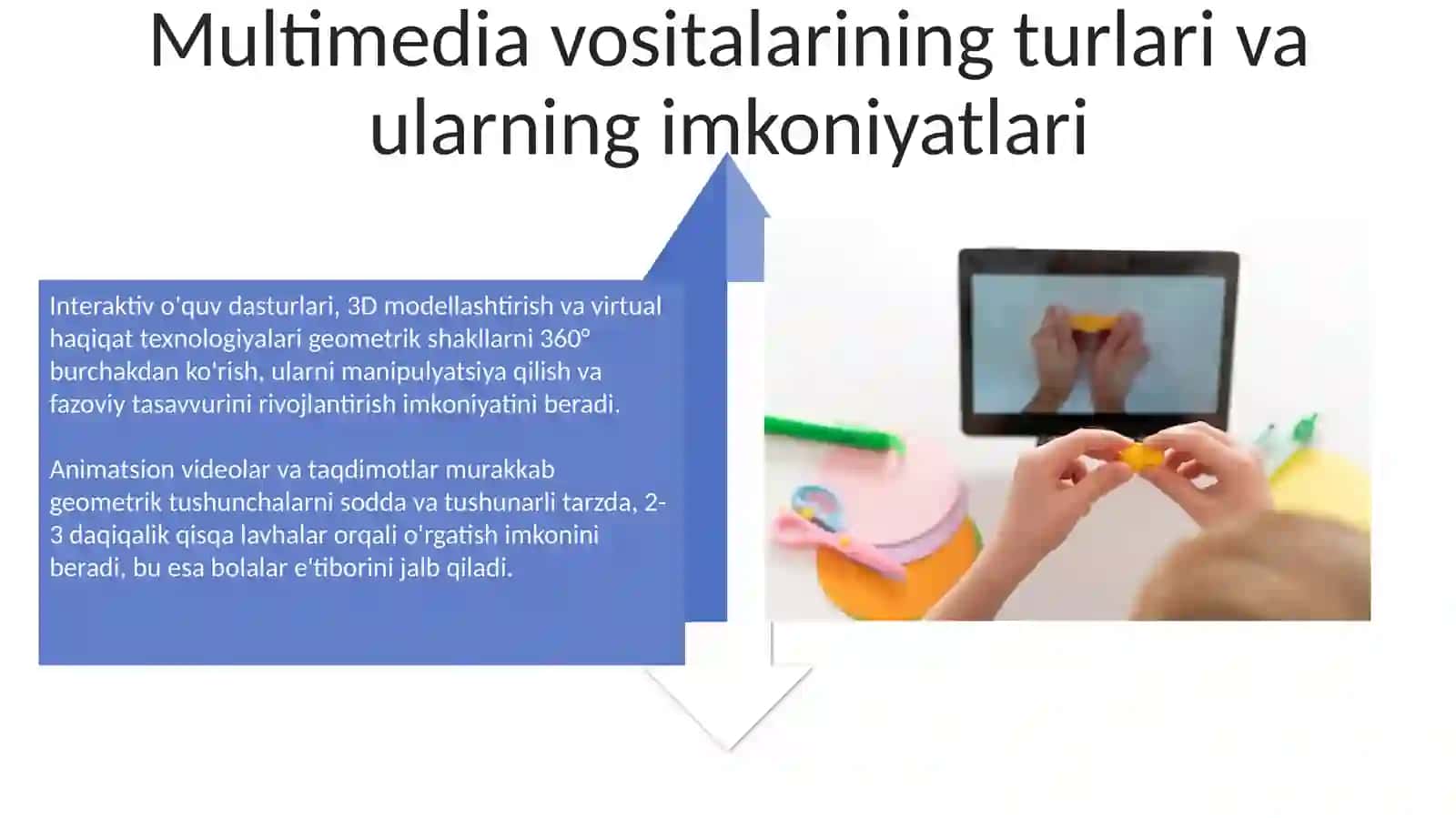 Geometriya elementlarini oʻrganish multimediadan foydalanish 4