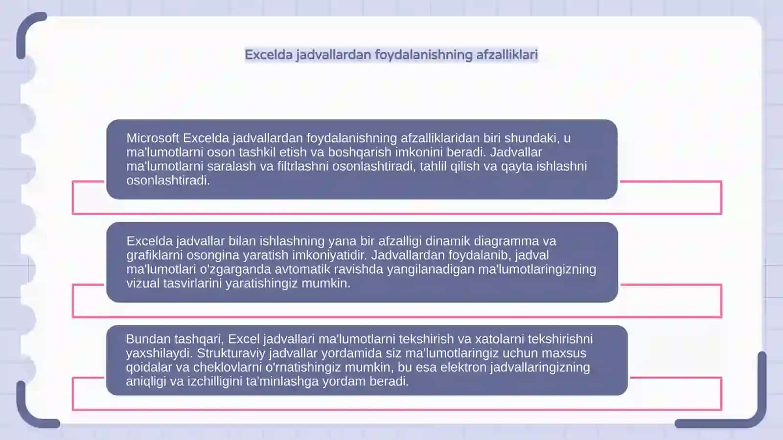 Microsoft Excel dasturida jadvallar bilan ishlash 4