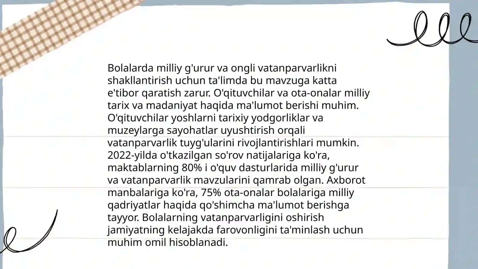 Bolalarni vatanparvarlik ruhida tarbiyalashda MTTning o'rni 4