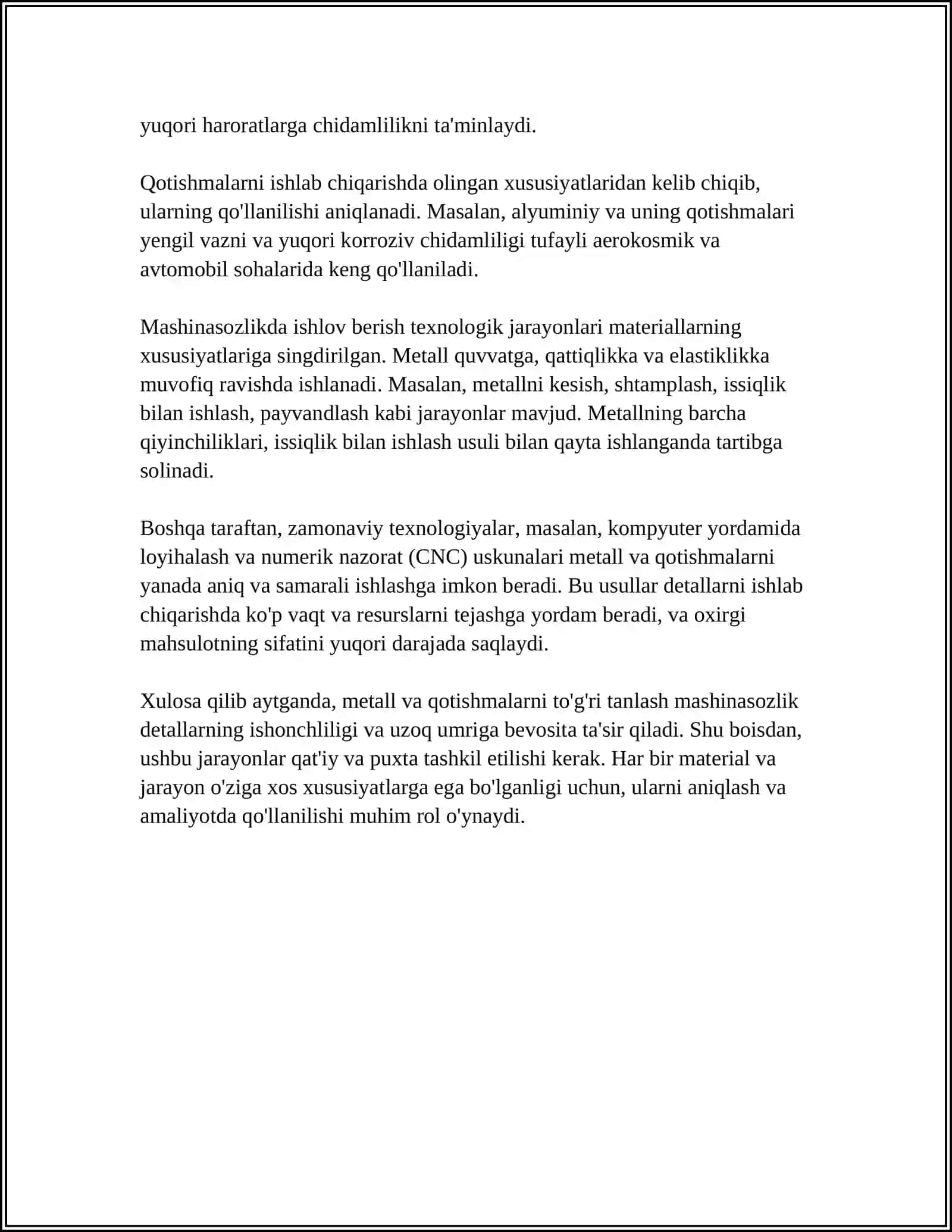 MASHINASOZLIK DETALLARGA ISHLOV BERISHDA TEXNALOGIK JARAYONLAR 4