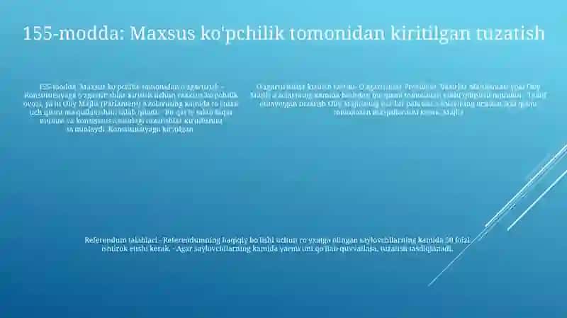 Oltinchi Bo'Lim Konsitutsiyasini O'Zgartirish Tartibi 154-155-Moddallar 4