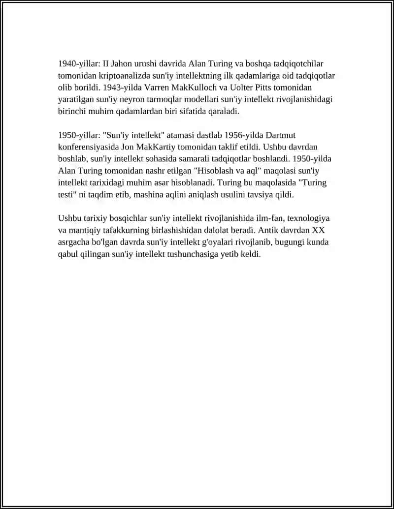 SUNIY INTELIK TEXNOLOGIYANI RIVOJLANISH TARIXI 4