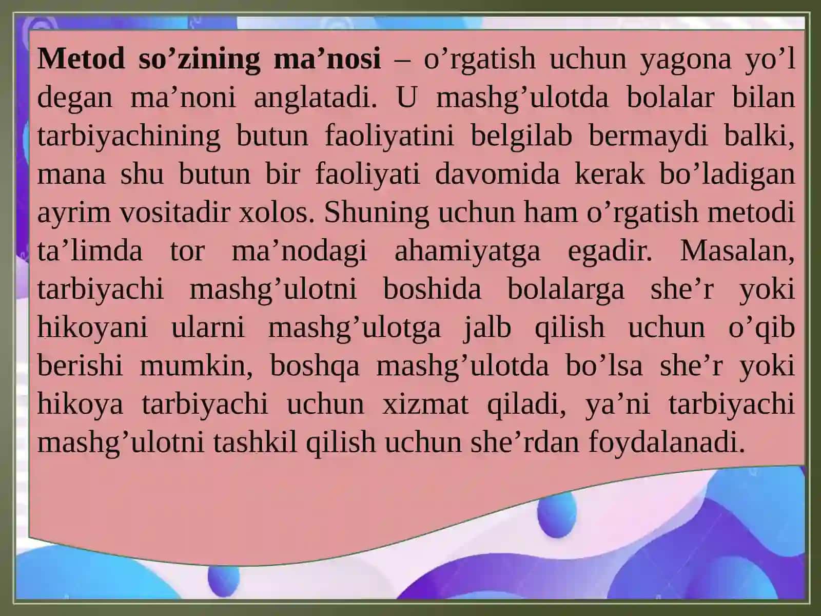 Tasviriy faoliyatga o’rgatishning metod va usullari 4