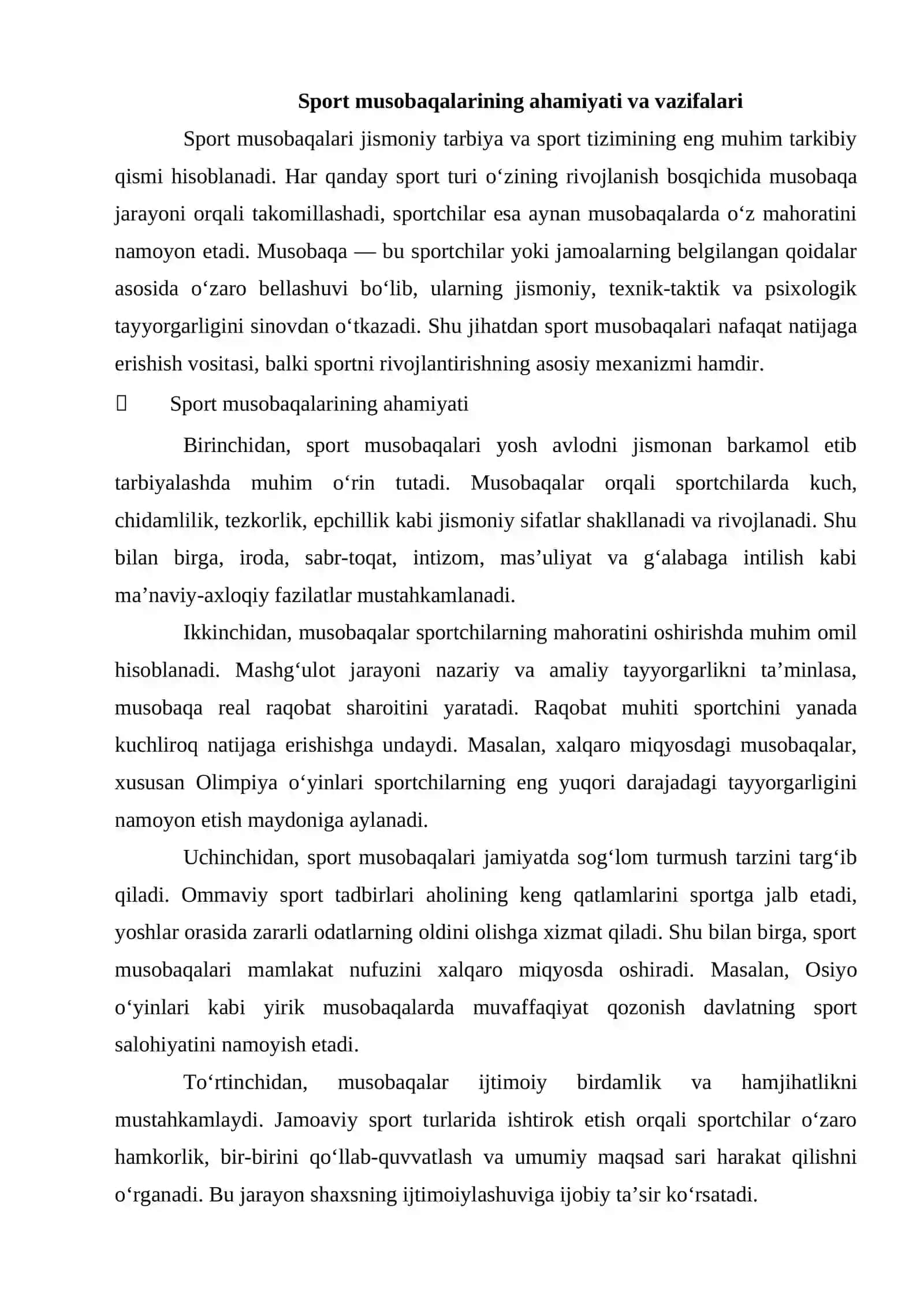 Sport turlari boʻyicha musobaqalar oʻtkazish va hakamlik qilish 4