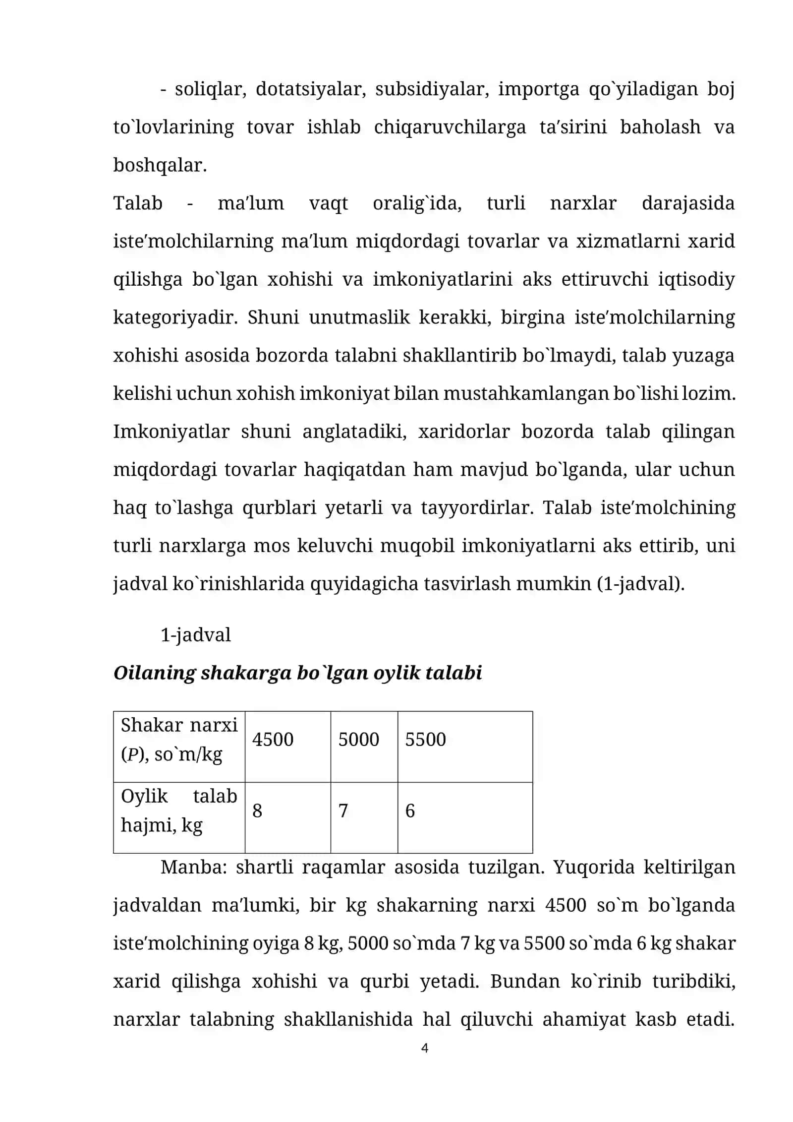 TALAB VA TAKLIF QONUNIGA KO’RA NARX BELGILASH USULLARI 4