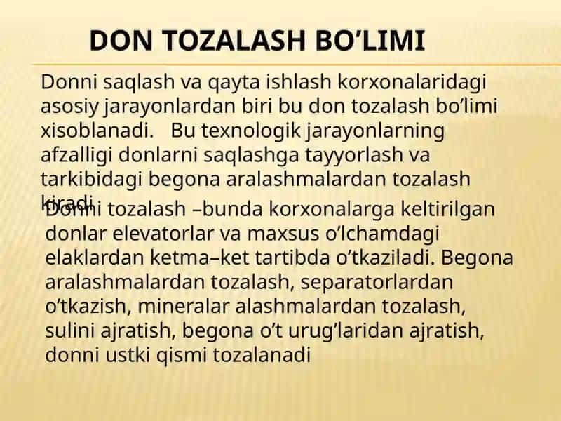 DONNI SAQLASH VA QAYTA ISHLASH TEXNOLOGIYASI 4