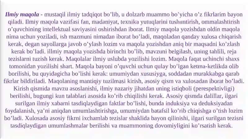 ILMIY XABAR VA ILMIY MAQOLA YOZISH USLUBIYOTI 4