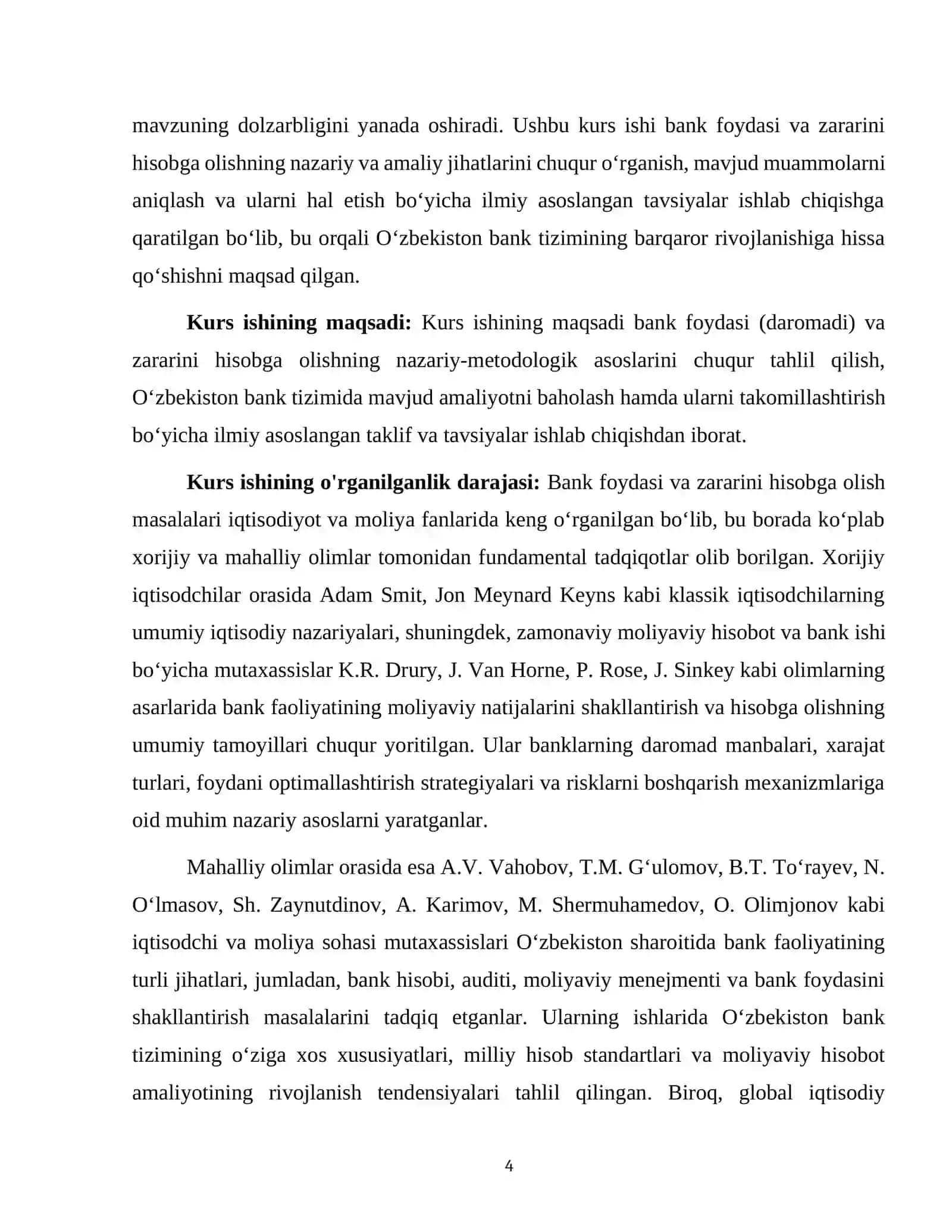 BANK FOYDASI (DAROMADI) VA ZARARINI HISOBGA OLISH USULLARI 4