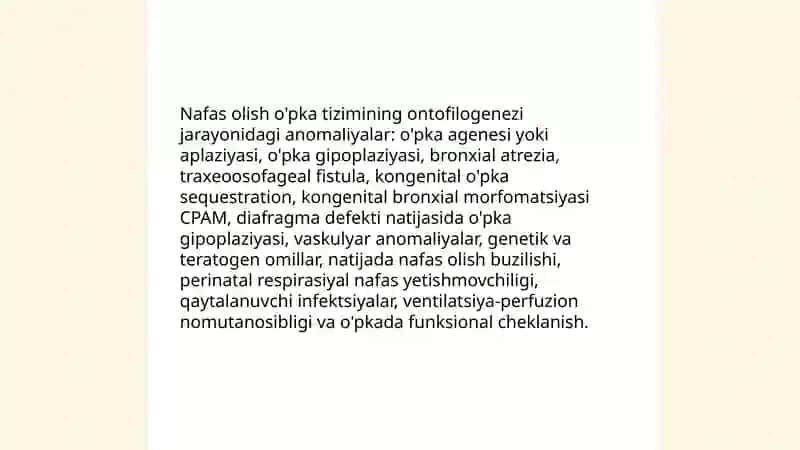 Aʼzolar sistemasi ontofilogenezi jarayonidagi anomaliyalar 4