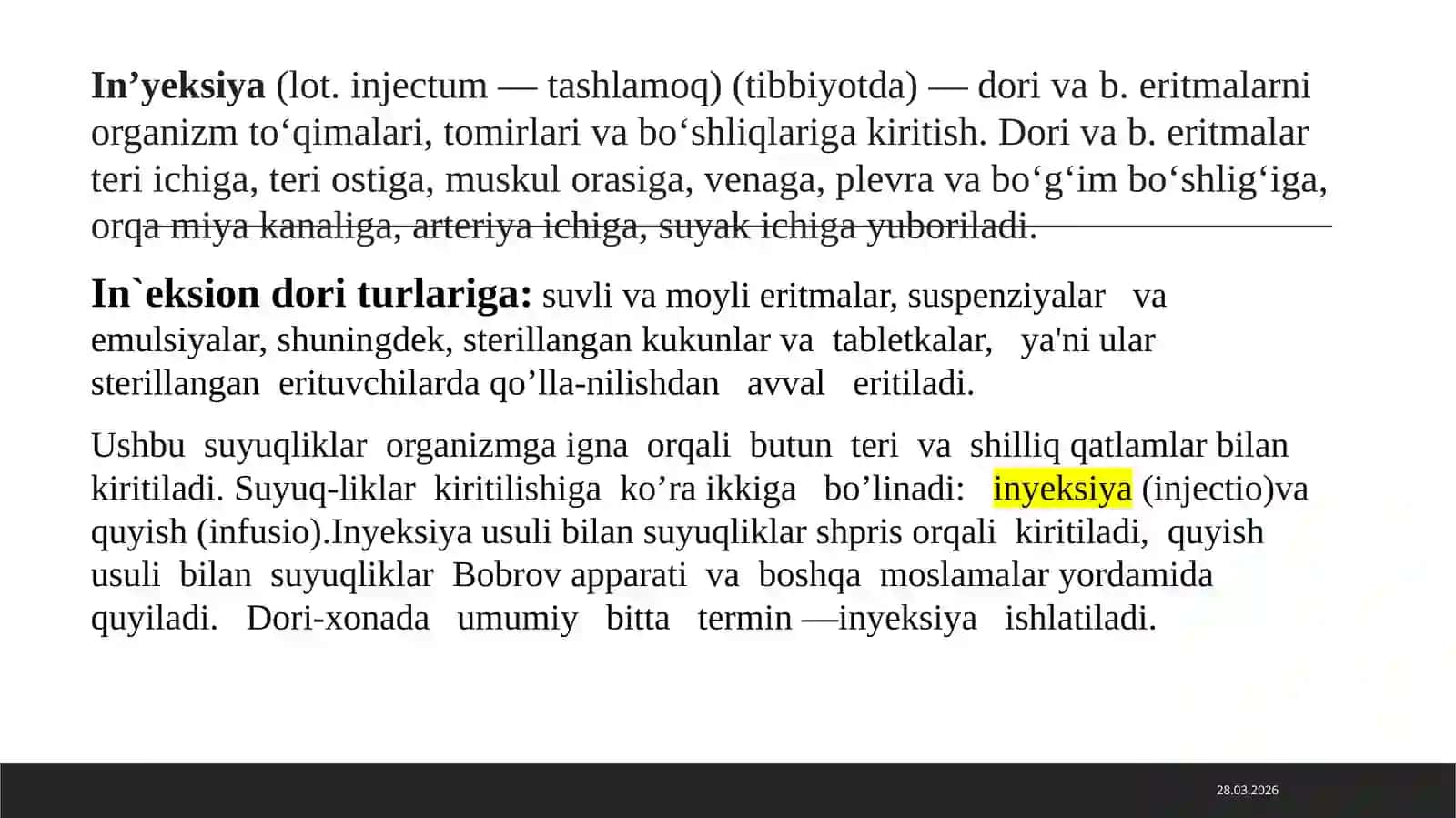 In’eksion dori turlarinitayyorlashtexnologiyasi 4