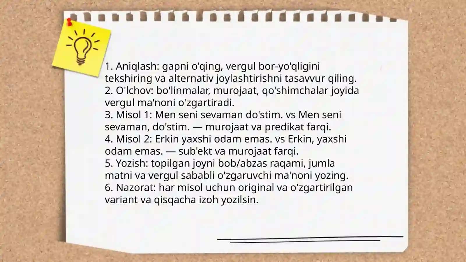 Badiiy asar matnlaridan tinish belgilari maʼnoga taʼsir qilgan joylarni topib yozish 4