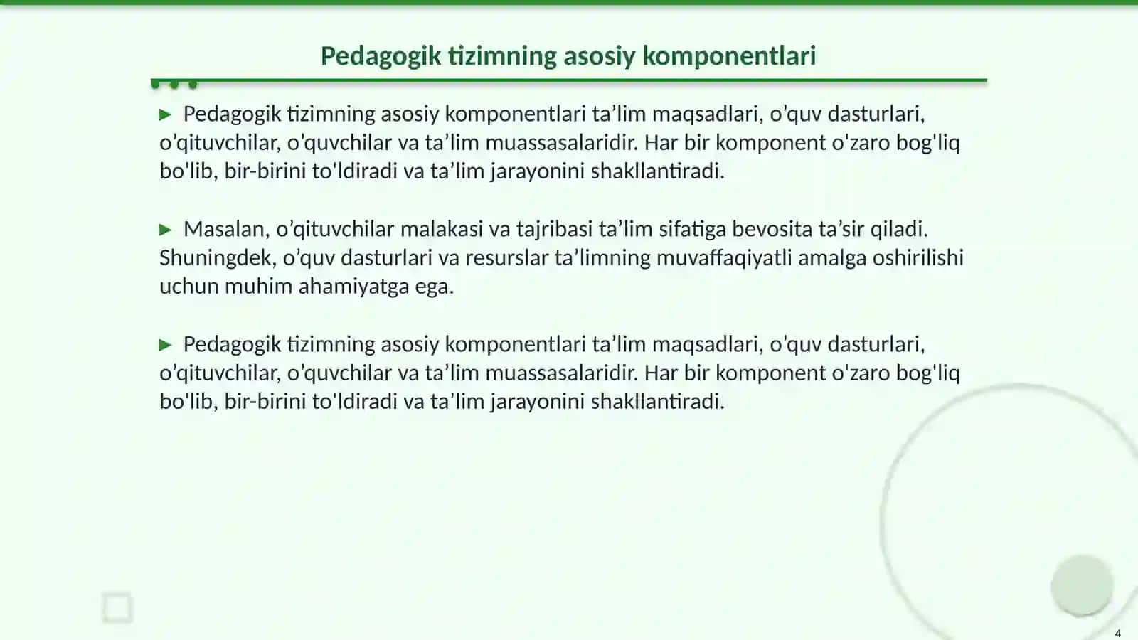 Pedagogik tizimni boshqarish:mohiyati funksiyalari va tamoyillari 4