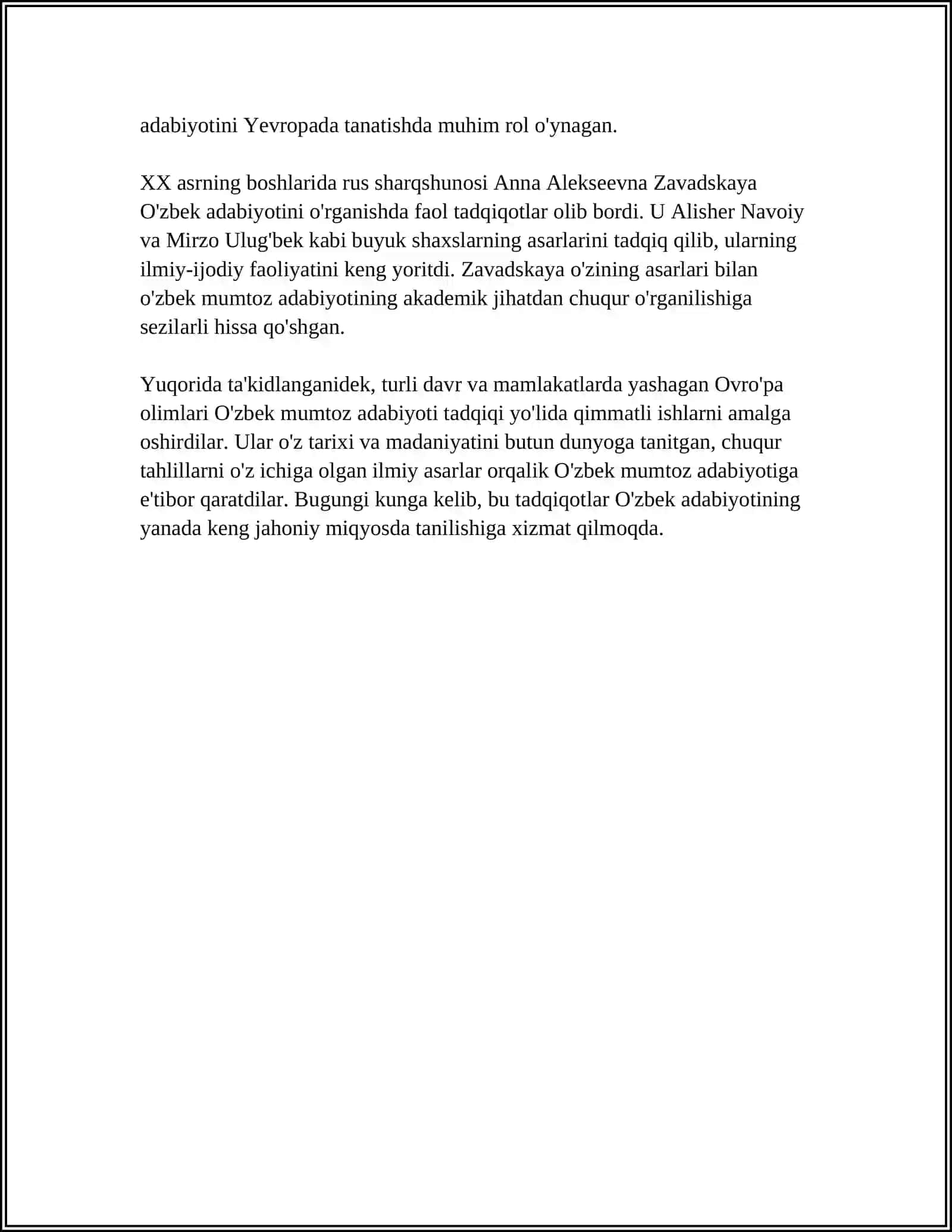 O'ZBEK MUMTOZ ADABIYOTINING ROSSIYADA VA YEVROPADA O'RGANILISH TARIXI 4