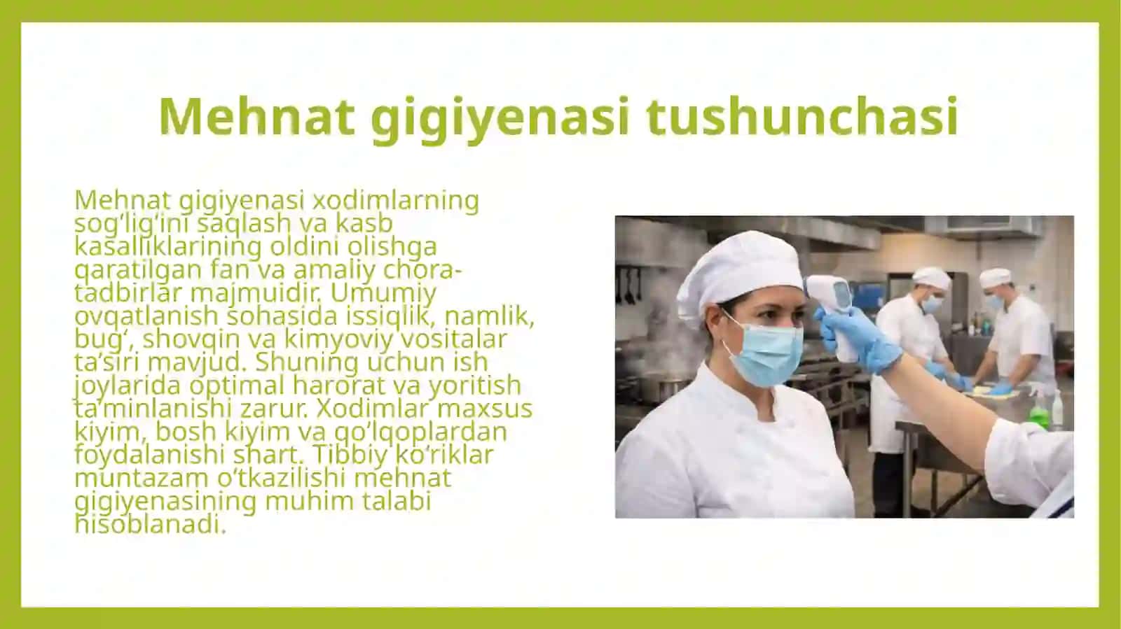 Ishlab chiqarish sanitariyasi va mehnat gigiyenasi (Umumiy ovqatlanish korxonalarida) 4