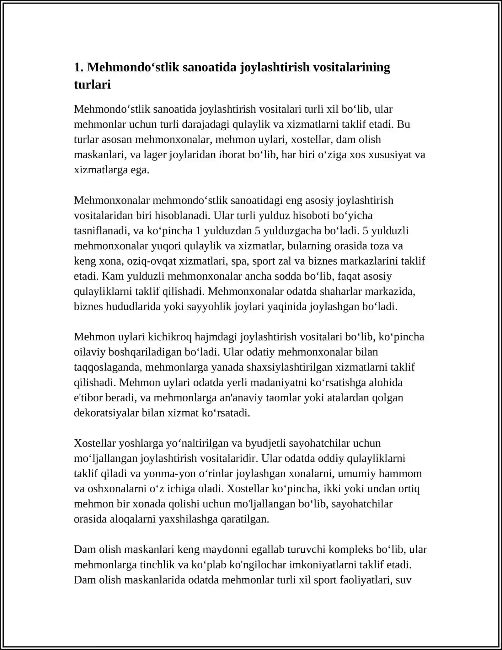MEHMONDOʻSTLIK INDUSTRIYASIDA JOYLASHTIRISH VOSITALARI 4