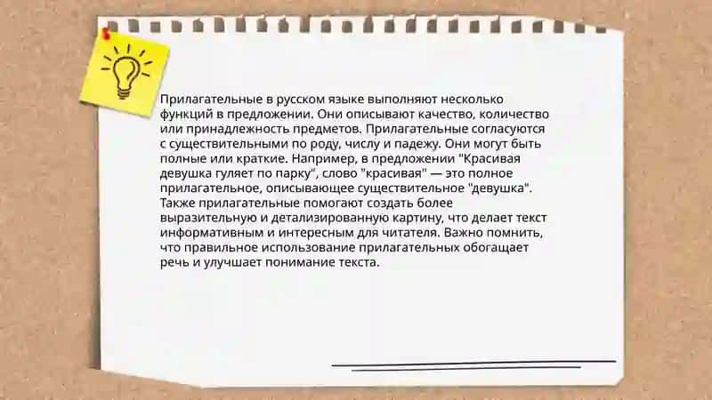 Классификация прилагательных в тексте 4