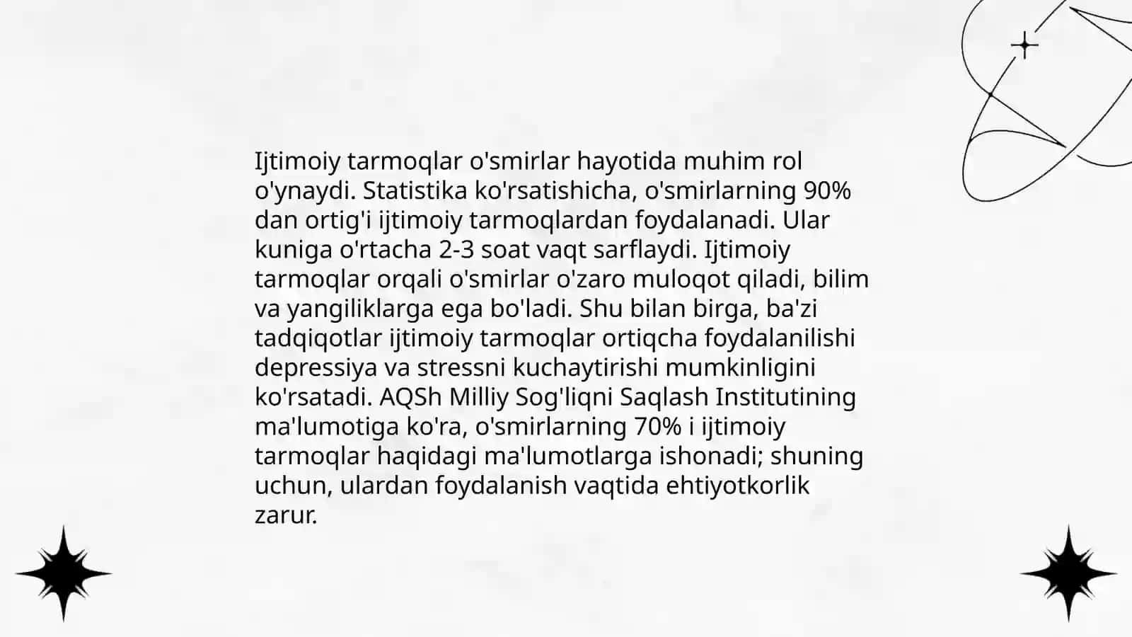 O'smirlarning internetdan foydalanish odatlari 4