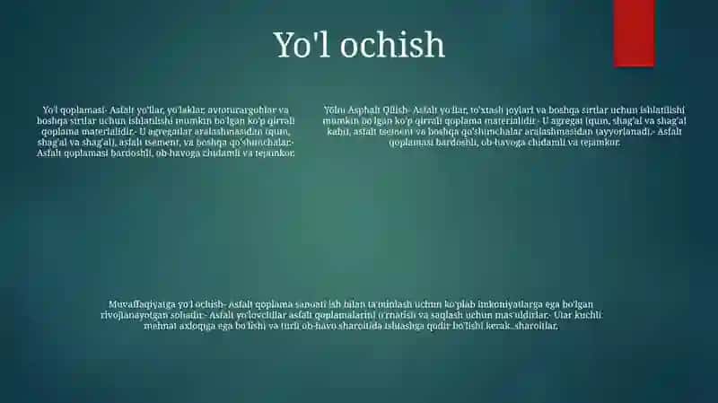 Yõlni Asfalt Qilish 4
