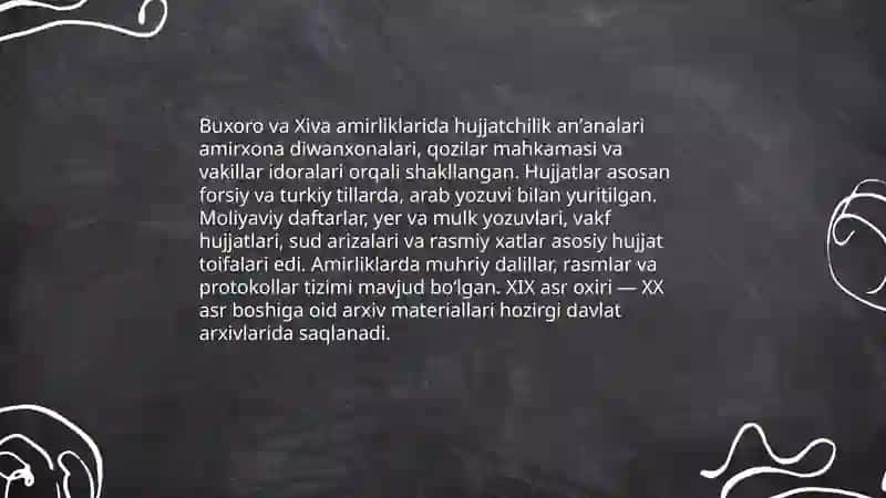 Oʻzbekistonda hujjatchilik tarixi 4
