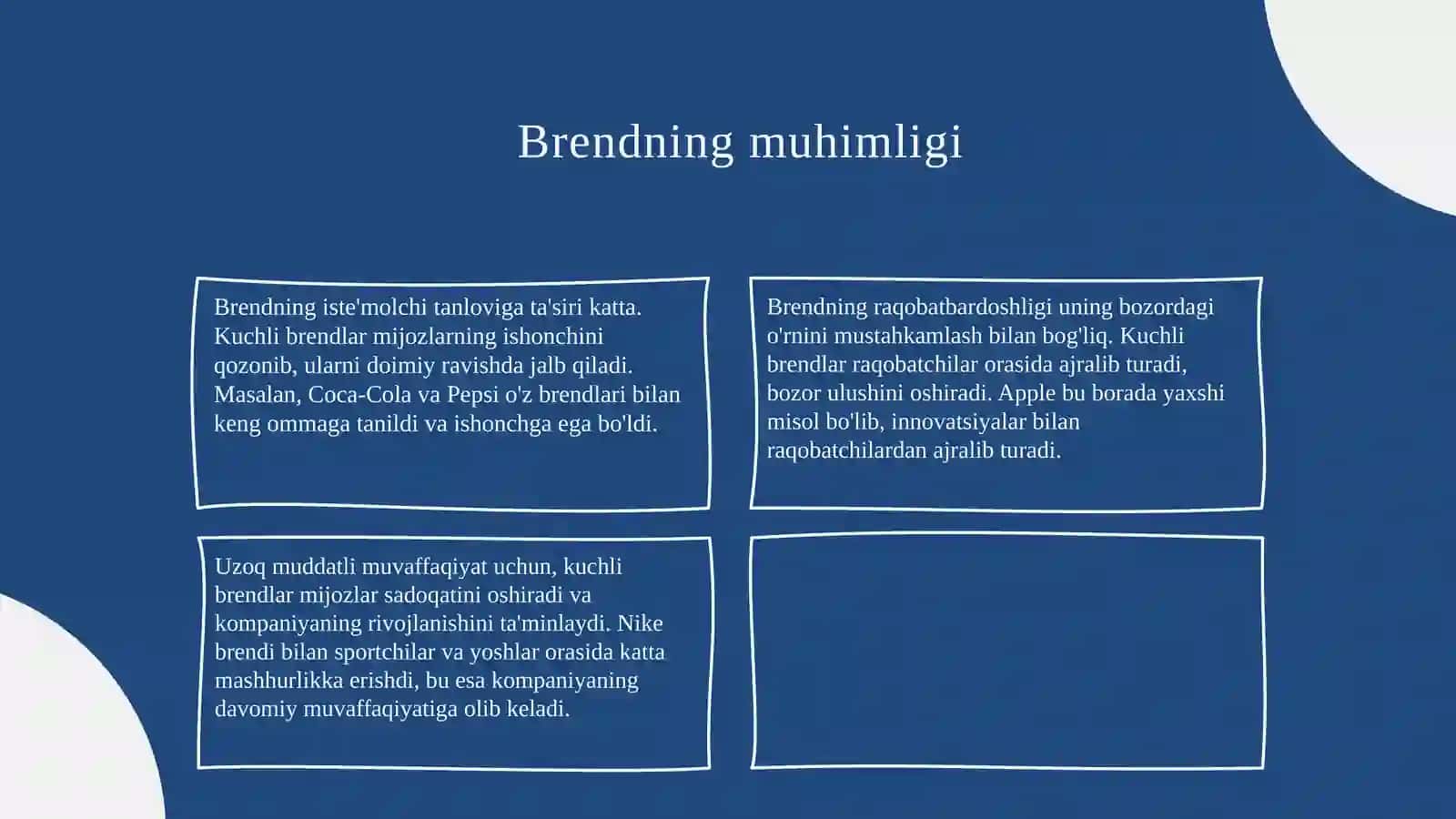 Brend menejmenti va istemolchi sadoqatini shakllantirish 4