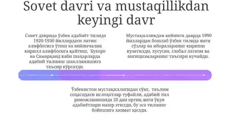 Zamonaviy o‘zbek adabiy tilining shakllanish bosqichlari 4
