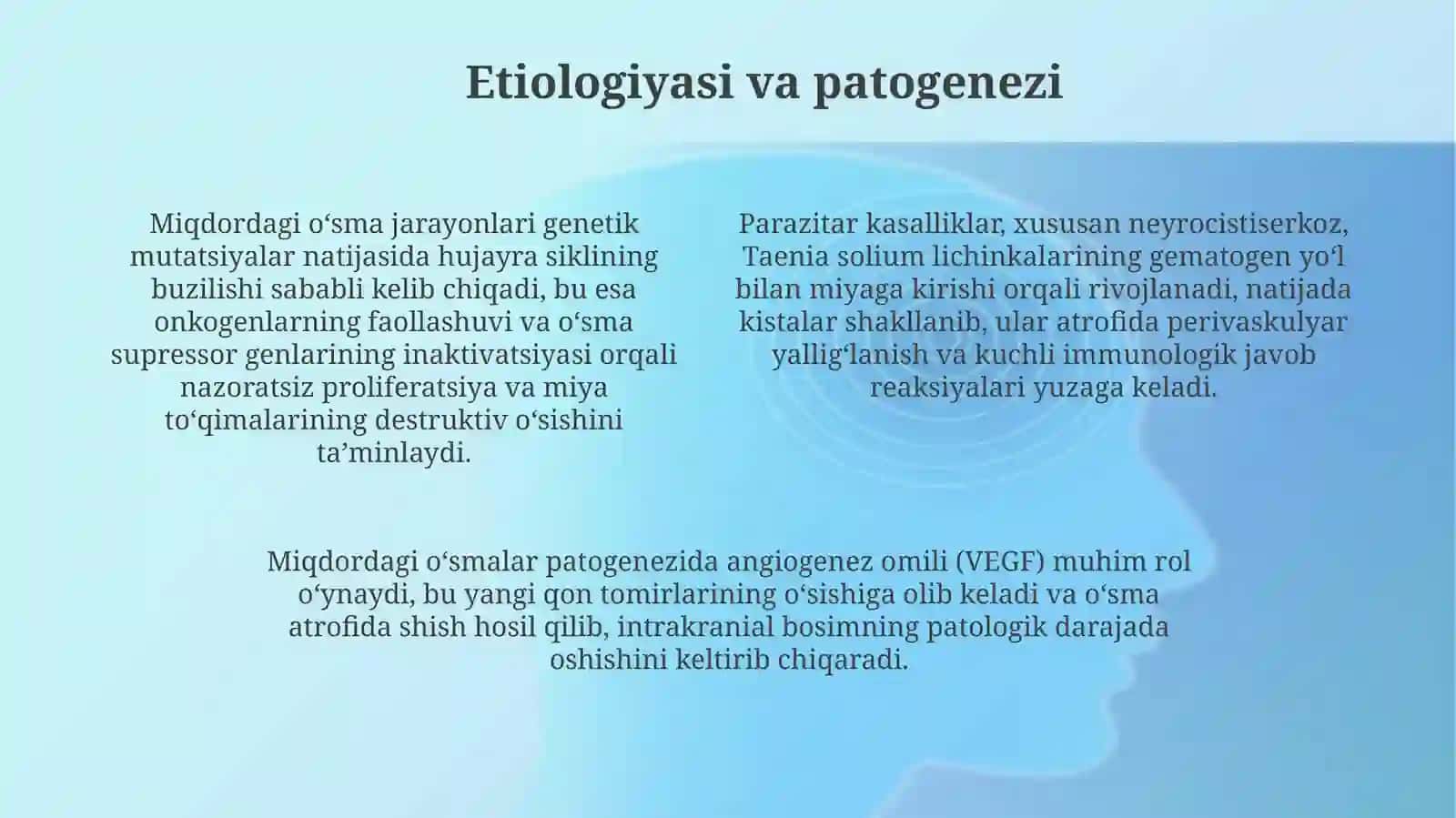 Bosh miya xajmli va parazitar kasalliklari 4