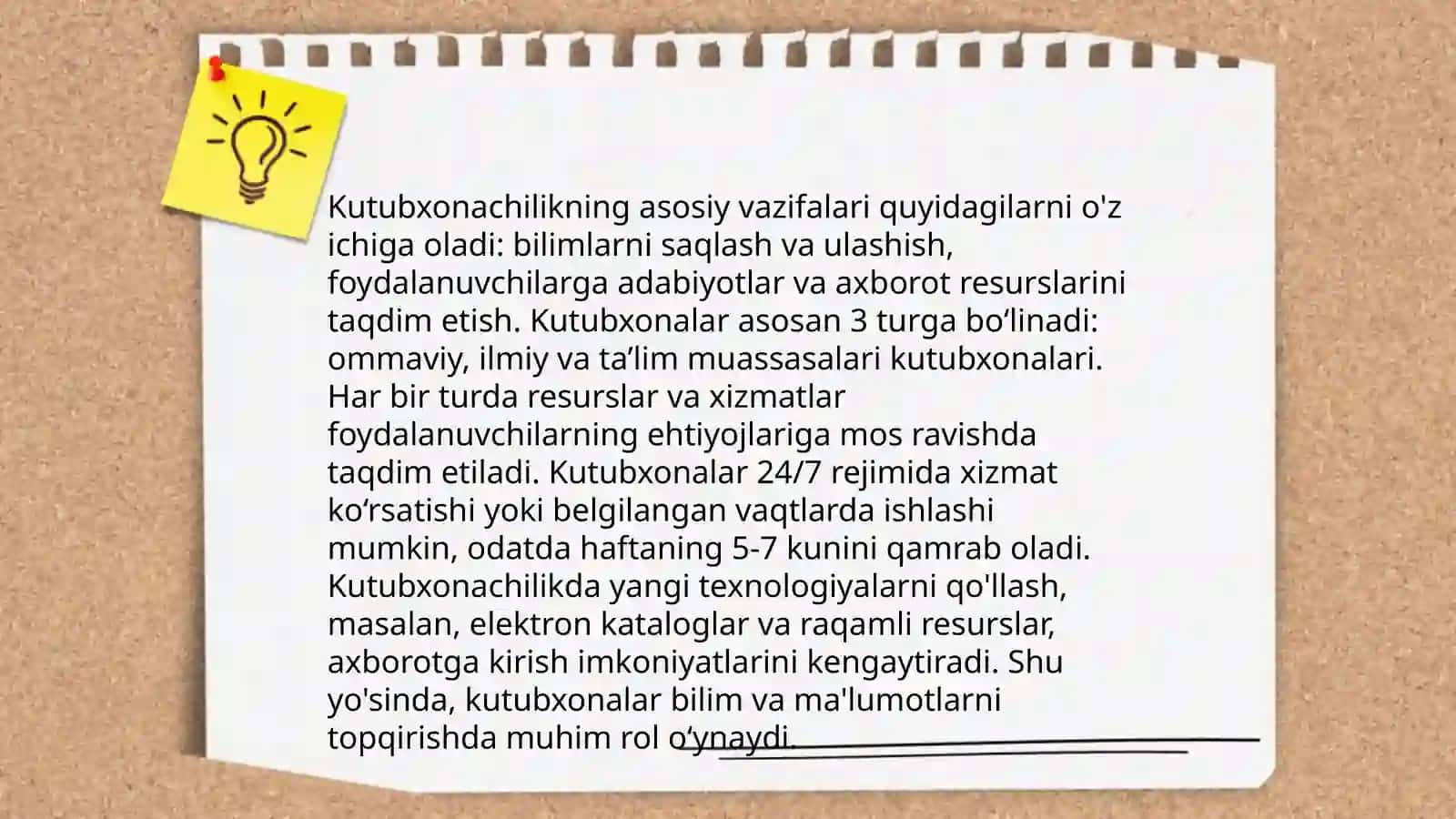 Kutubxonachilik kasbining umumiy va oʻziga xos tomonlari 4