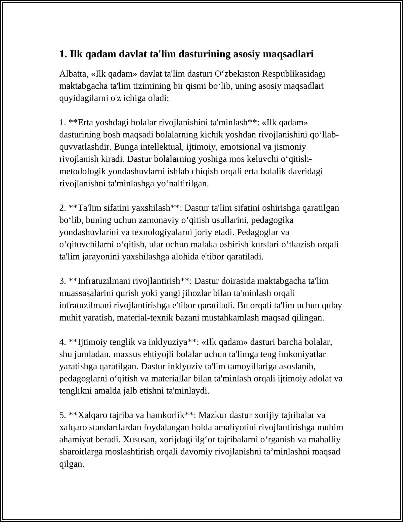 ILK QADAM DAVLAT TA'LIM DASTURINING YAXSHI VA YOMON TARAFLARI.ESKI VA YANGI ILK QADAM DAVLAT TA'LIM DASTURINING FARQLARI 4