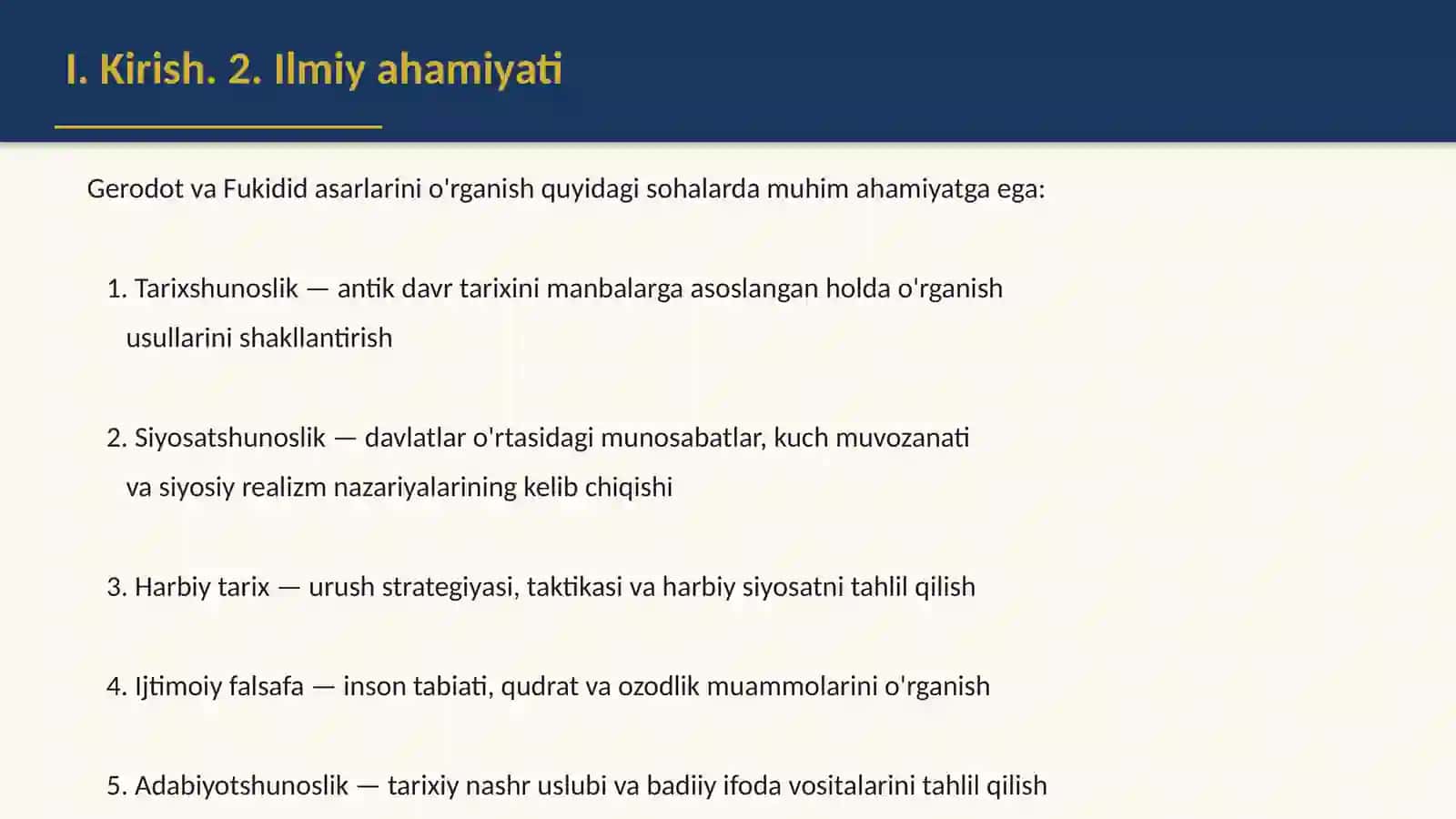 Qadimgi Yunoniston tarixini oʻrganishda Gerodot vs Fukidid asarlarining ahamiyati 4