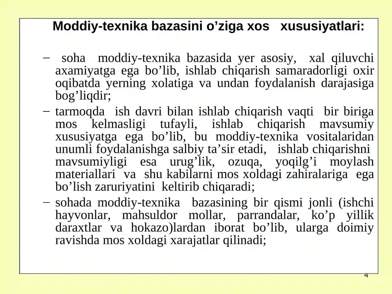 Qishloq xo‘jaligi ishlab chiqarishida moddiy-texnika ta’minoti xizmatini samarali tashkil etishning dolzarb masalalari 4