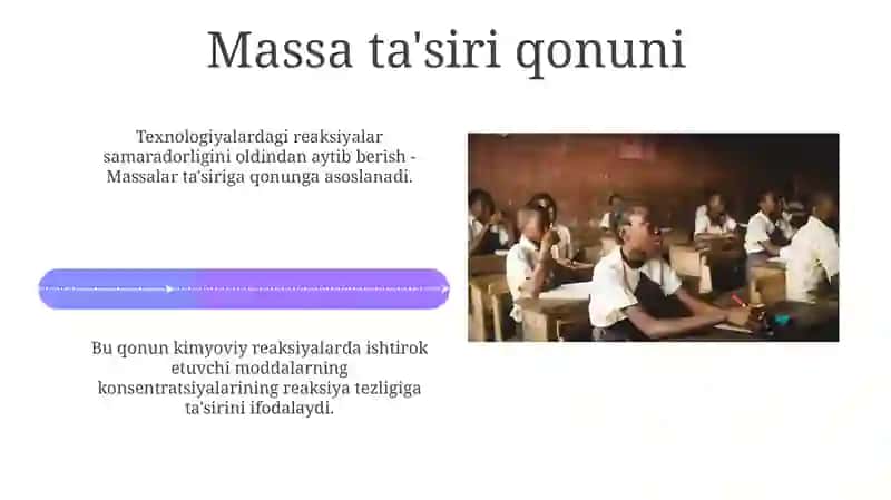 Massalar Taʼsiri Qonuni Asosida Texnologiyada Qoʻllaniladigan Reaksiyalar 4