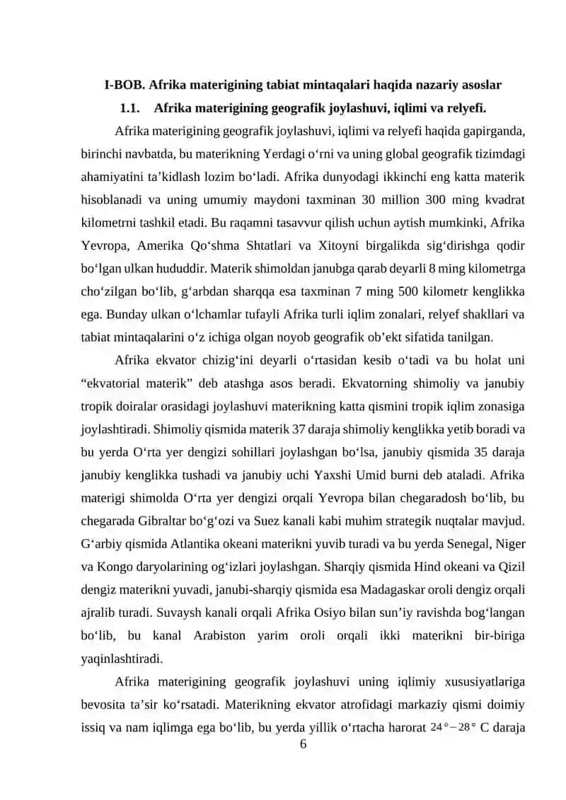Afrika materigining tabiat mintaqalari mavzusini o’qitish metodikasi 4