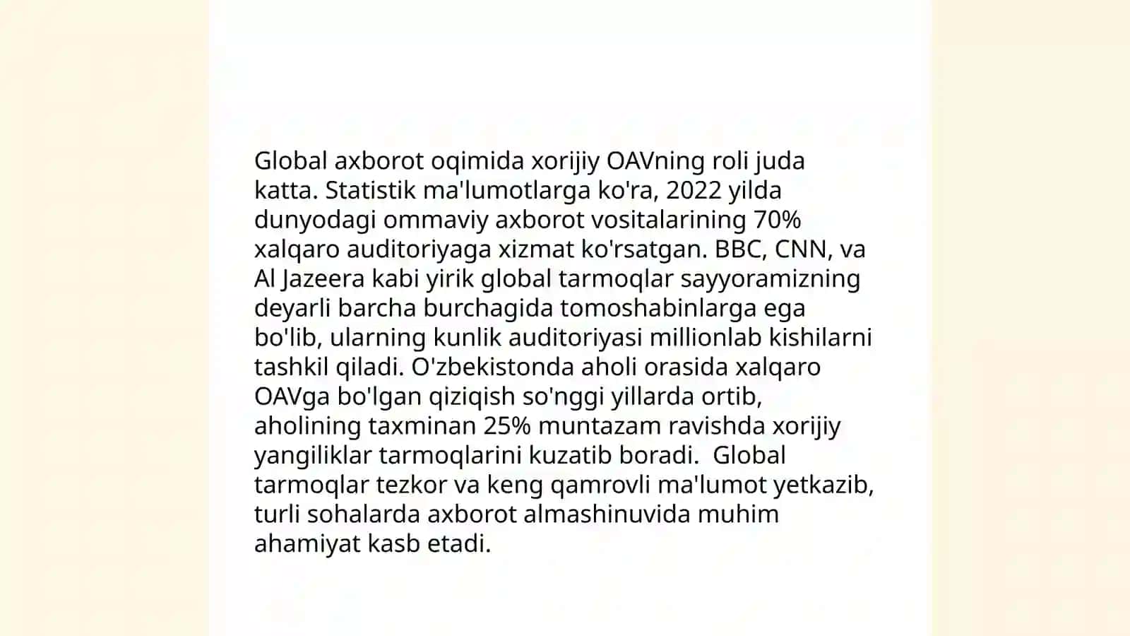 Xorijiy OAVning media zamonadagi o‘zgarishlari 4
