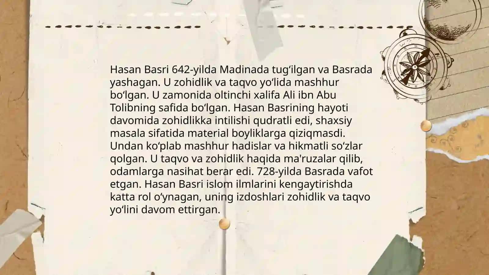 Zuhd davri. Hasan Basriyning zohidona qarashlari 4