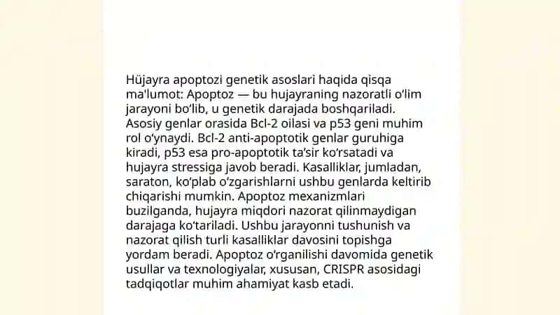 Hüjayra apoptozi va uning biologik ahamyati 4