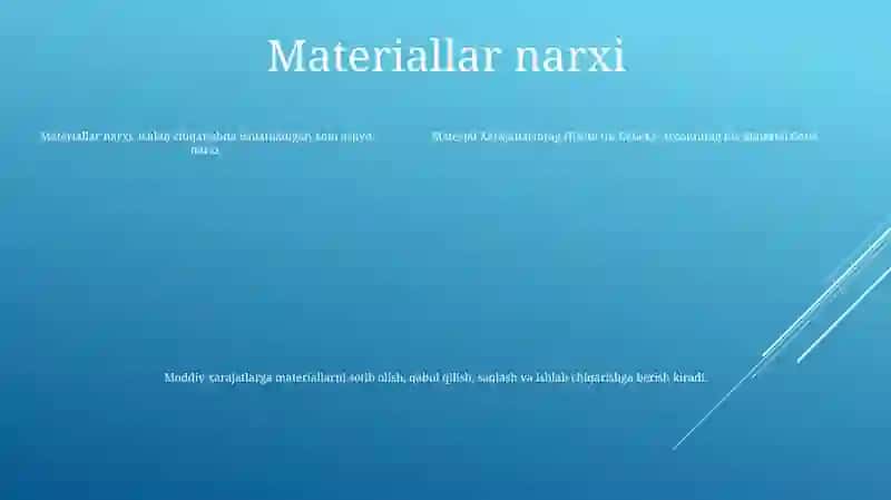 Material Xarajatlarining Hisobi 4