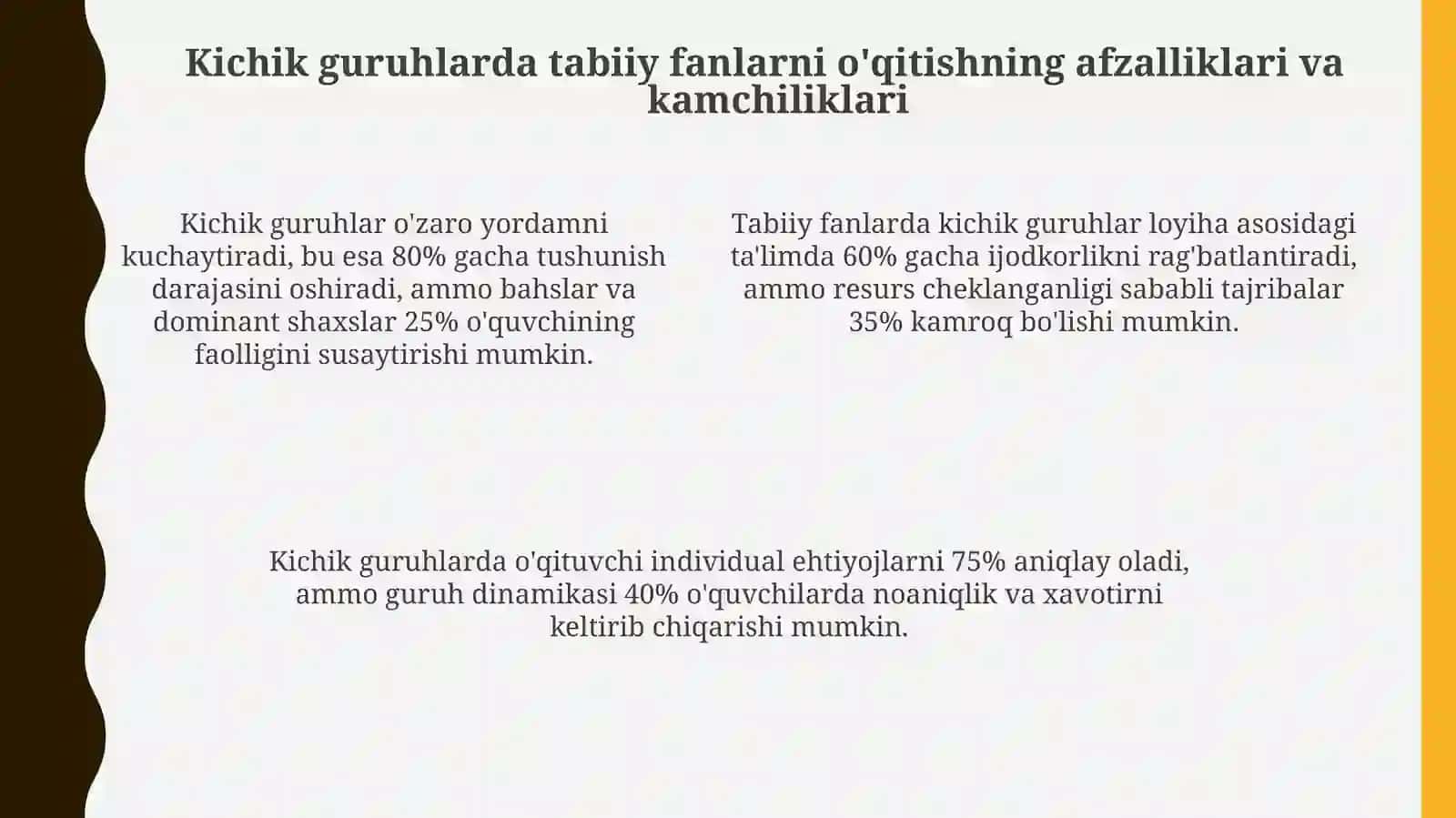 Oz komplektli maktablarda tabiiy fanlarni oʻqitishni loyihalash usullarini oʻrganish 4