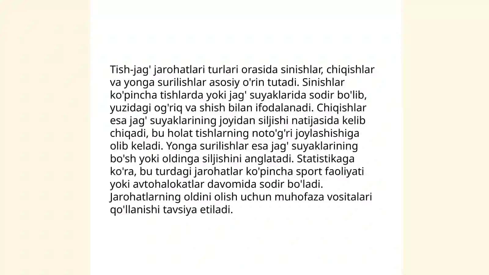 Tish-jag' tizimi travmatik shikastlanishi 4