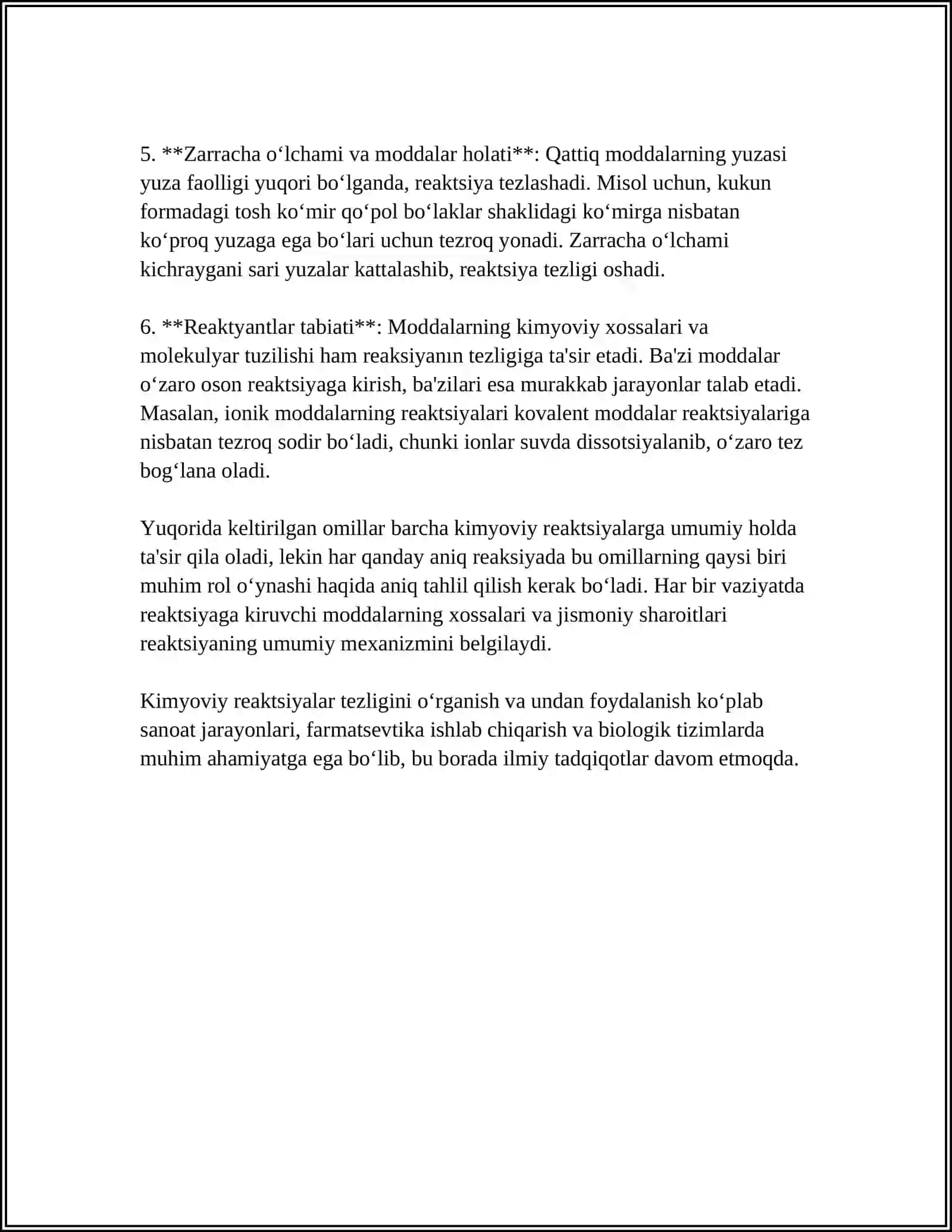 KIMYOVIY KINETIKA VA KIMYOVIY MUVOZANAT.TABIATDA SUV. SUVNING QATTIQLIGI 4