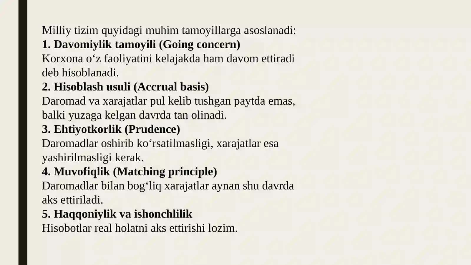 O‘zbekistondabuxgalteriyahisobiningmilliykonseptualasoslarinixalqarokontseptsiyalarigamuvofiqlashtirishdagimuammolarvaunitakomillashtirish 4