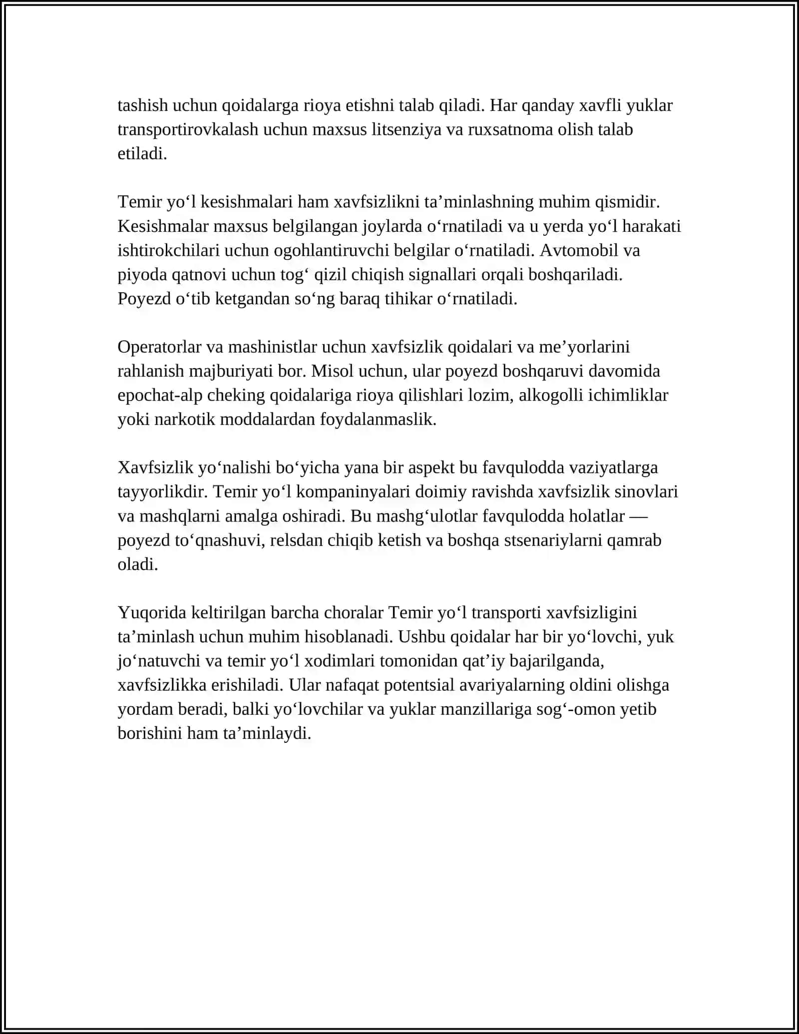 TEMIR YÓLLARDAN TEXNIK FOYDALANISH QOIDALARI 4
