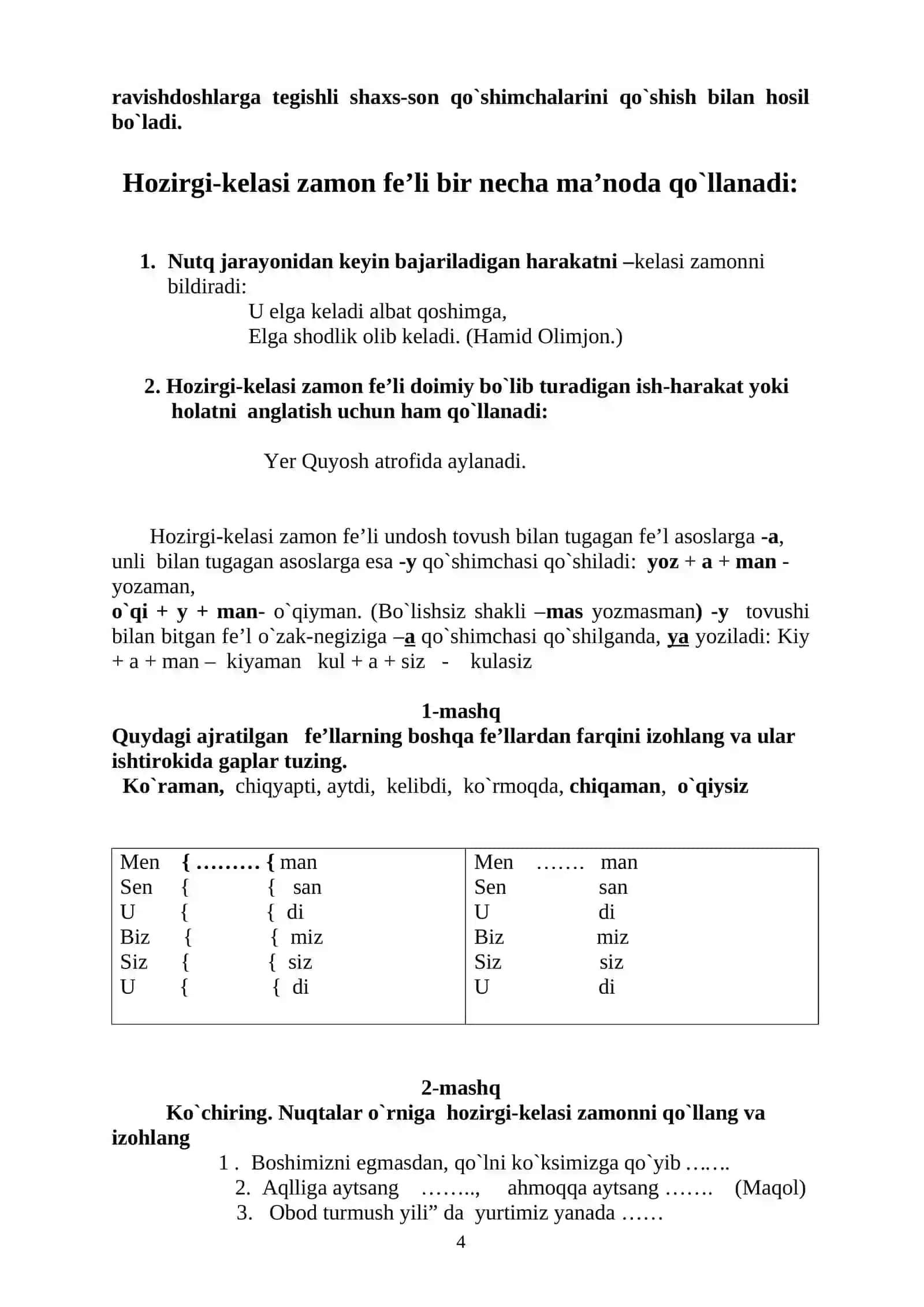 Hozirgi-kelasi zamon fe’li 4
