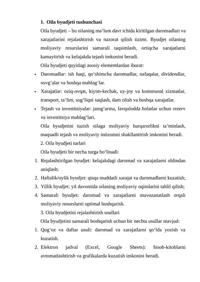 Oila Byudjeti va uning tahlili 4