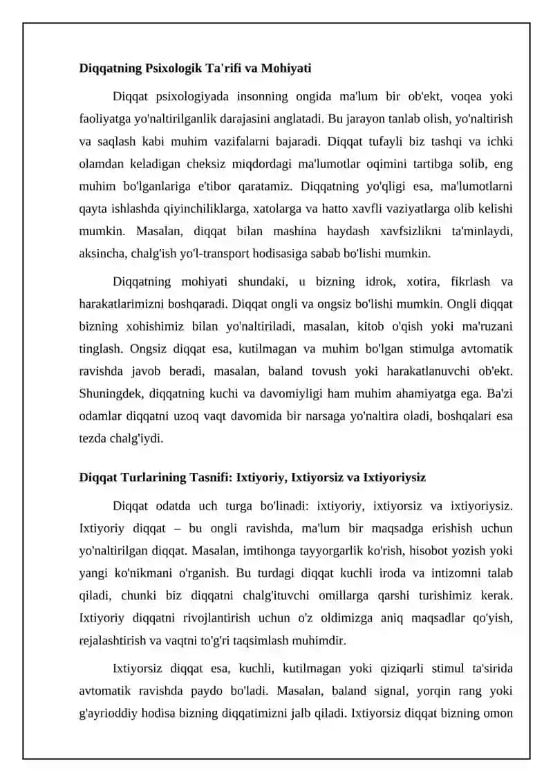 Diqqatning Fiziologik va Kognitiv Asoslari 4
