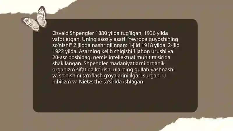 Osvald Shpenglerning "Yevropa quyoshining soʻnishi" asari 4